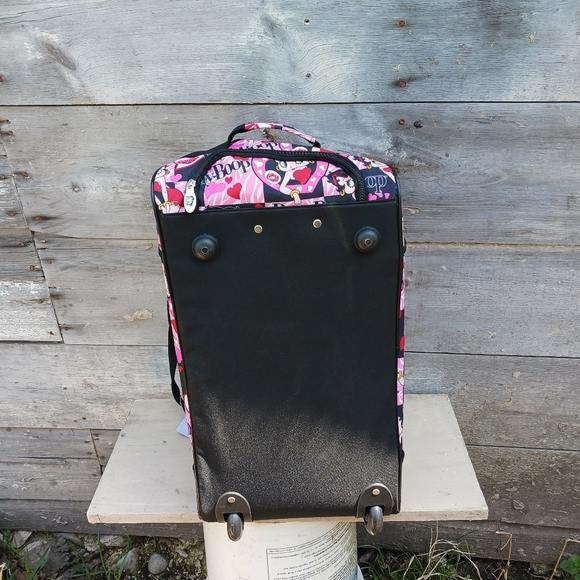 2019 King Features Syndicate Betty Boop  Roll Away Duffle Travel Bag Pink,Black - Picture 6 of 11
